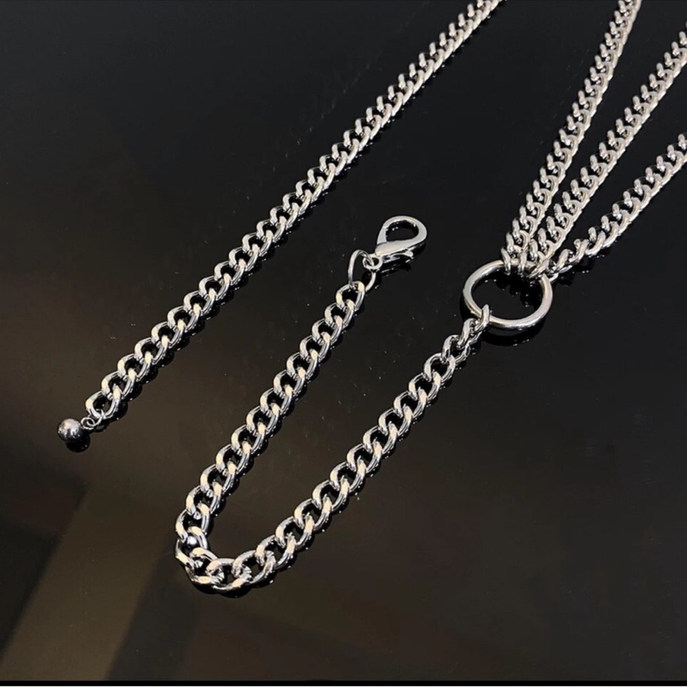 New! Twinkle Star Chocker Tassel Silver Necklace - Picture 3 of 3